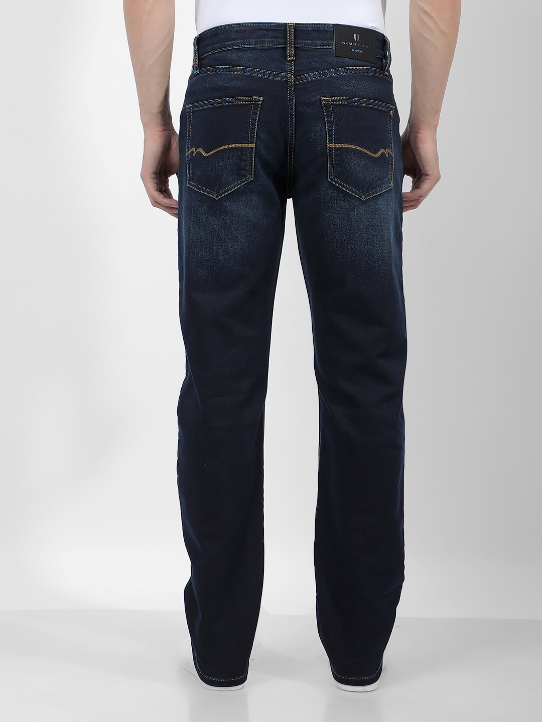 Numero Uno Men Faded Dark Blue Jeans